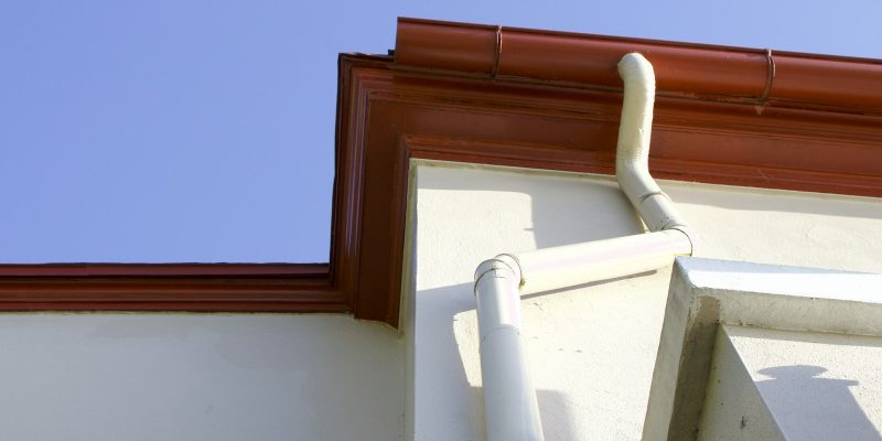 Home gutter and drainage system on a San Antonio house